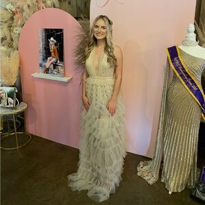 BLITHE LA Midnight Dreams Tiered Tulle Maxi Dress